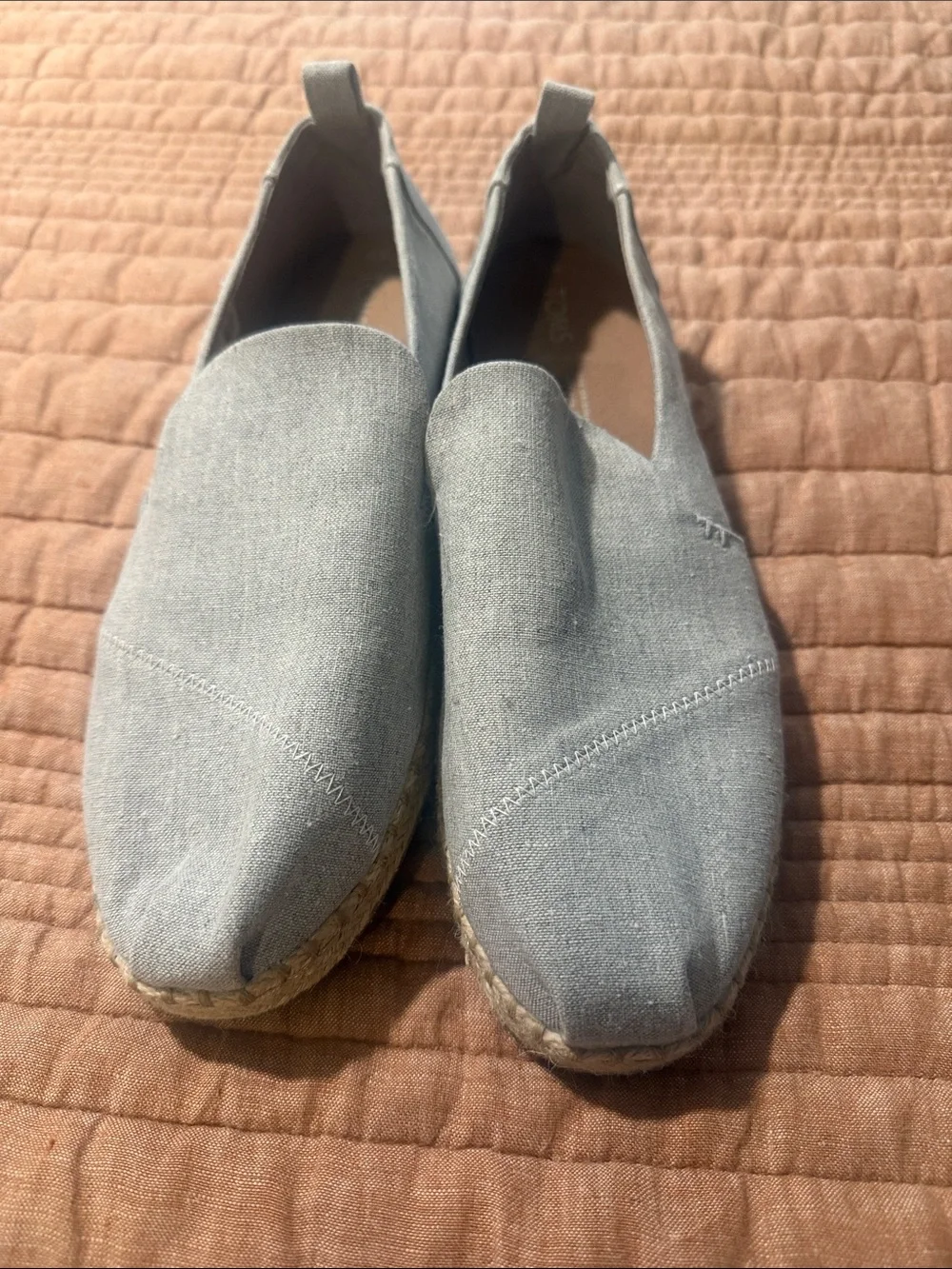 Tom’s adorable gray espadrilles